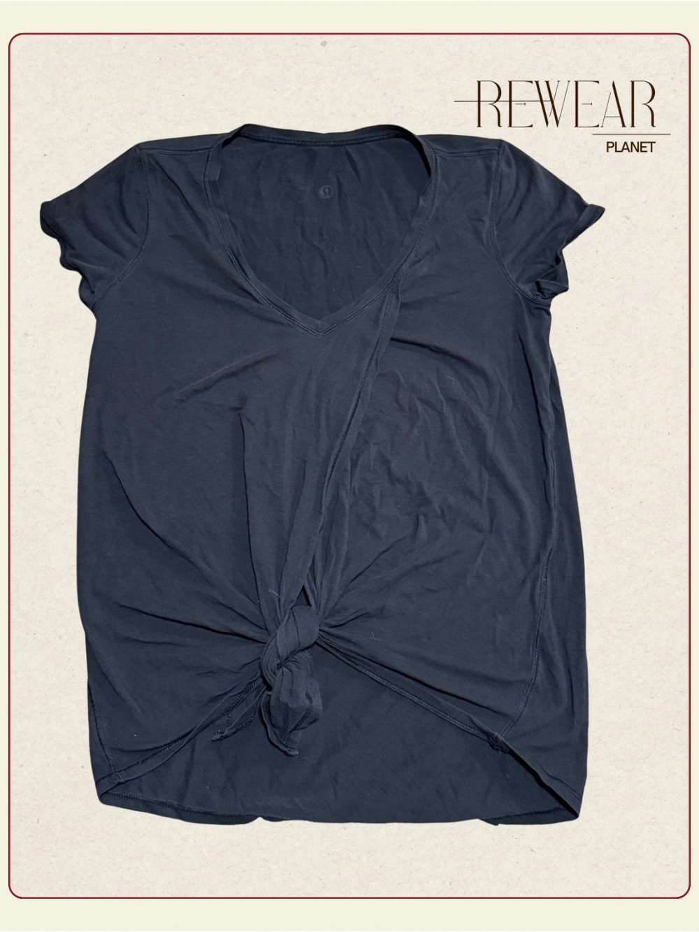 Lululemon Black Tie Front V-Neck Tee Size S